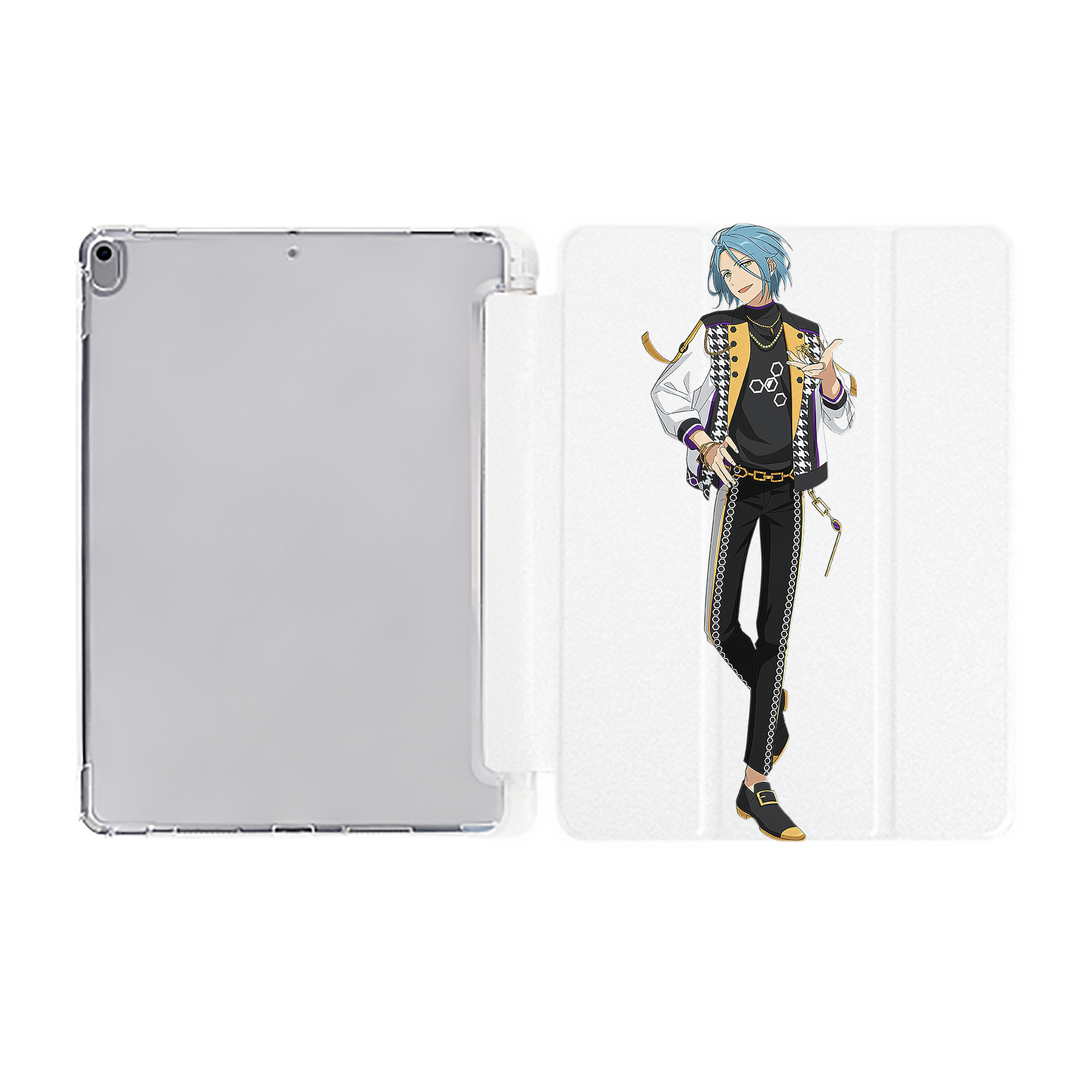 （画像用） あんさんぶるスターズ! Ensemble Stars IPad ケース ペン収納付き 三つ折りスタンド PUレザー×シリコン 対応機種9.5/10.5/10.9インチ